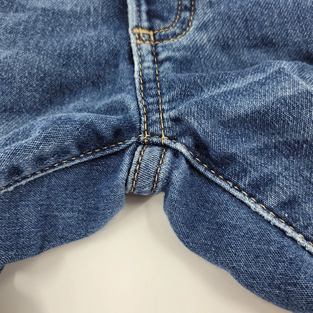 Gap Denim Jeans My 1st Easy Slim Stretch Elastic Waistband Distressed Sz 6-12mo
